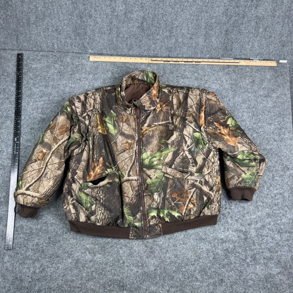 Remington Jacket Mens XL Camo Full Zip Hunting Outdoor Ribbed Hem Fair 24113